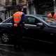 Belgian politie stopping Mercedes - driving in Belgium