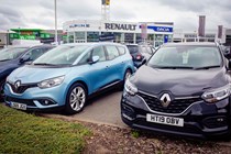 Renault cars lined up on dealer forecourt - What is depreciation