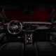 Alfa Romeo Milano: front seats, dashboard and infotainment system, black upholstery