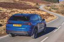 Skoda Kodiaq review - Kodiaq vRS, rear, blue, driving