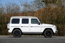 Mercedes G580 in white side view