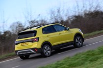 Volkswagen T-Cross in yellow, rear