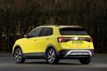 Volkswagen T-Cross in yellow, rear