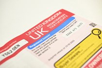 Image of the front cover a vehicle V5C registration document