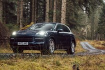 Porsche Cayenne review, Cayenne S V8, front, driving off road, blue