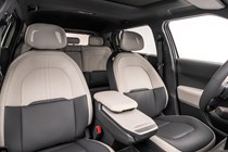Kia EV3 (2024) reveal: front seats, black and cream upholstery