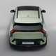 Kia EV3 (2024) reveal: rear static, high angle, green paint, studio shoot