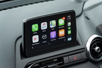 Mazda MX-5 review - MZD Connect infotainment screen showing Apple CarPlay