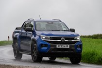 A greasy surface caused a hairy moment in the Amarok.