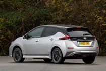 Nissan Leaf review, silver, rear view
