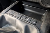 Here you can see the locking differential and hill descent control buttons in the Isuzu D-Max