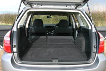 2008 Subaru Legacy Outback seats folded, maximum boot space