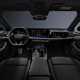 Audi A5 Sportback (2024): dashboard and infotainment system, black fabric upholstery