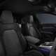 Audi A5 Sportback (2024): front seats, black fabric upholstery