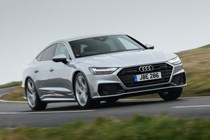Audi A7 silver driving front