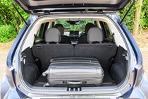 Hyundai Inster review, black, boot capacity, seats up, suitcase | Parkers