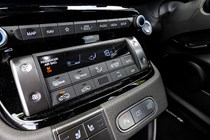 Hyundai Inster review, black, interior, heating controls | Parkers
