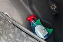 Image of the Toyota Corolla Commercial's boot side pockets, with deicing supplies