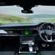 Audi Q7 (2025) review: dashboard and infotainment system, black leather upholstery