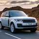Silver 2018 Range Rover front three-quarter driving