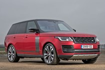 Red 2019 Range Rover SVAutobiography Dynamic front three-quarter