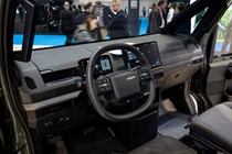 Kia PV5 electric van cab interior at the CV Show 2025.