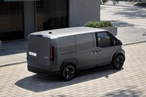 The Kia PV5 Cargo has a boxier appearance than its passenger equivalent.