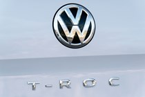 White 2020 Volkswagen T-Roc logo
