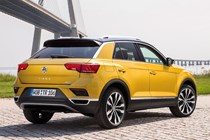 Volkswagen T-Roc, yellow, rear side