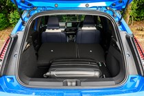 Alpine A290 review, boot, black, suitcase loaded, rear seats down | Parkers