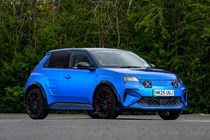 Alpine A290 review, blue, exterior, static, front three quarters | Parkers