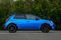 Alpine A290 review, blue, exterior, static, side | Parkers