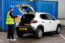 Dacia Spring Cargo electric van - rear being loaded