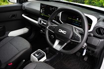 Dacia Spring Cargo electric van - cabin interior, steering wheel, media system