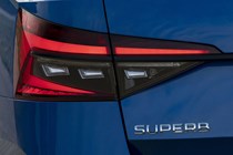 Skoda Superb Estate review - rear Superb badge