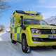 Image of a Volkswagen Amarok ambulance on a snowy road