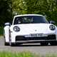 Porsche 911 992.2 Carrera T in white, dynamic front