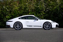 Porsche 911 992.2 Carrera T in white, static side shot