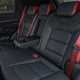 KGM Actyon (2025): rear seats, black and red faux leather upholstery