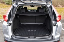 Honda CR-V (2023) review: boot space with rear seats in place, black upholstery