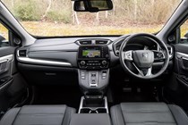 Honda CR-V (2023) review: dashboard and infotainment system, black upholstery