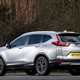 Honda CR-V (2023) review: rear three quarter static, silver paint