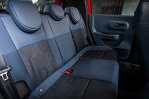 Fiat Panda (2025) review: rear seats, blue and black upholstery