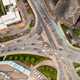 Aerial of a very complex road junction