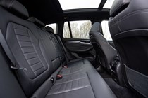 BMW X3 review (2023): rear seats, black upholstery