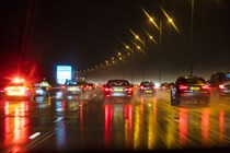 Image of motorway traffic in heavy rain