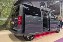 Image of the Citroen Holidays campervan, from the rear right three-quarters