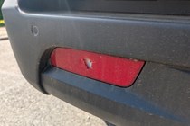 Reflector damage on the KGM Musso Saracen long-term test vehicle