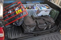 The KGM Musso's load area is vast -easily taking all my race gear with space to spare