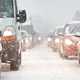 Image of a traffic jam on a snow covered road